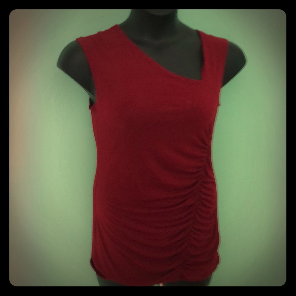 Maroon Ruched Top